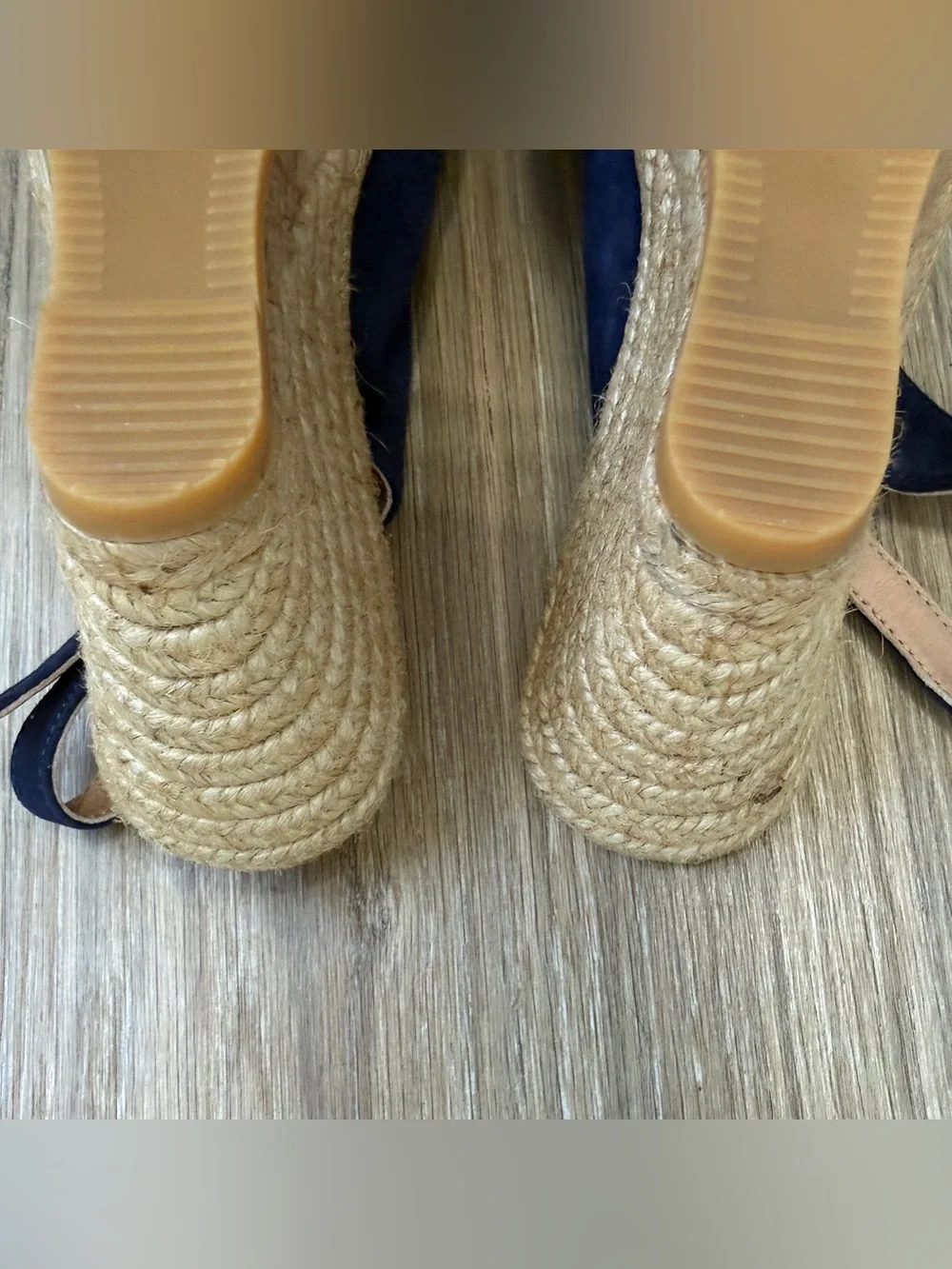 VISCATA Barcelona Lloret Navy Suede Espadrille Wedge Slingback Shoes Size 38